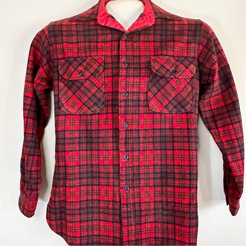 Pendleton Vintage Field Shirt 70s Country Traditionals M Matheson Red Ta…